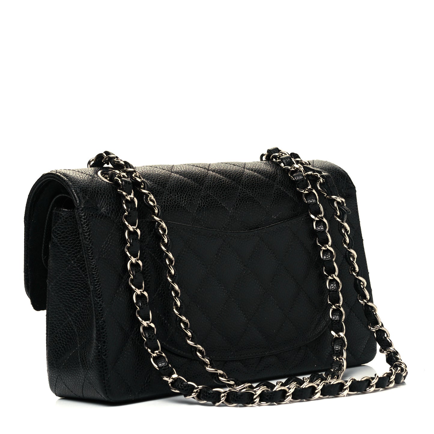 Caviar Quilted Small Double Flap Black