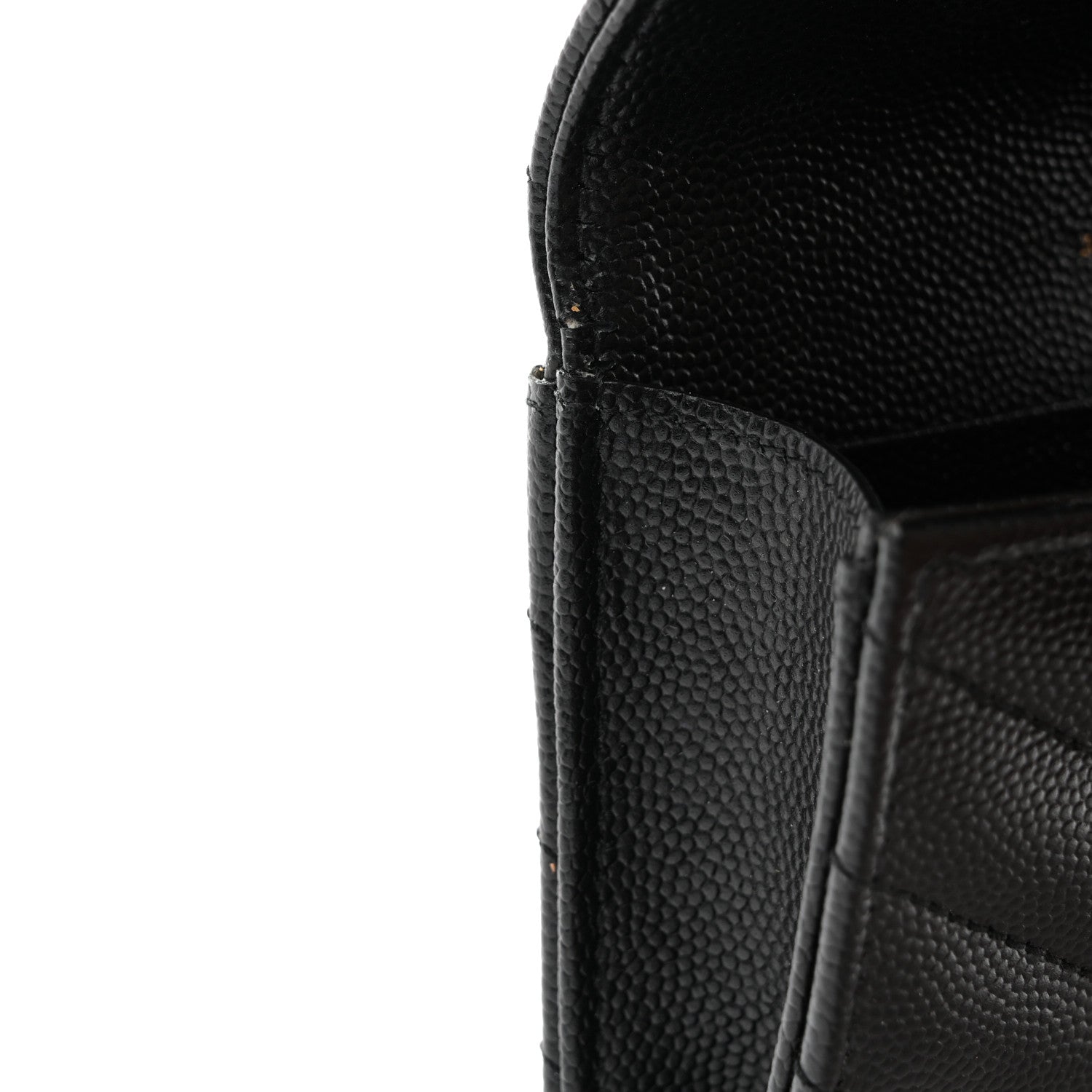 Saint Laurent Grain De Poudre Matelasse Chevron Small Monogram Envelope Wallet Black 8 of 8