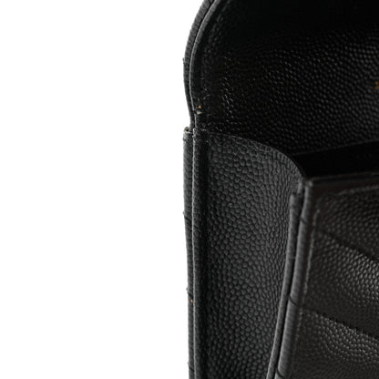 Saint Laurent Grain De Poudre Matelasse Chevron Small Monogram Envelope Wallet Black 8 of 8