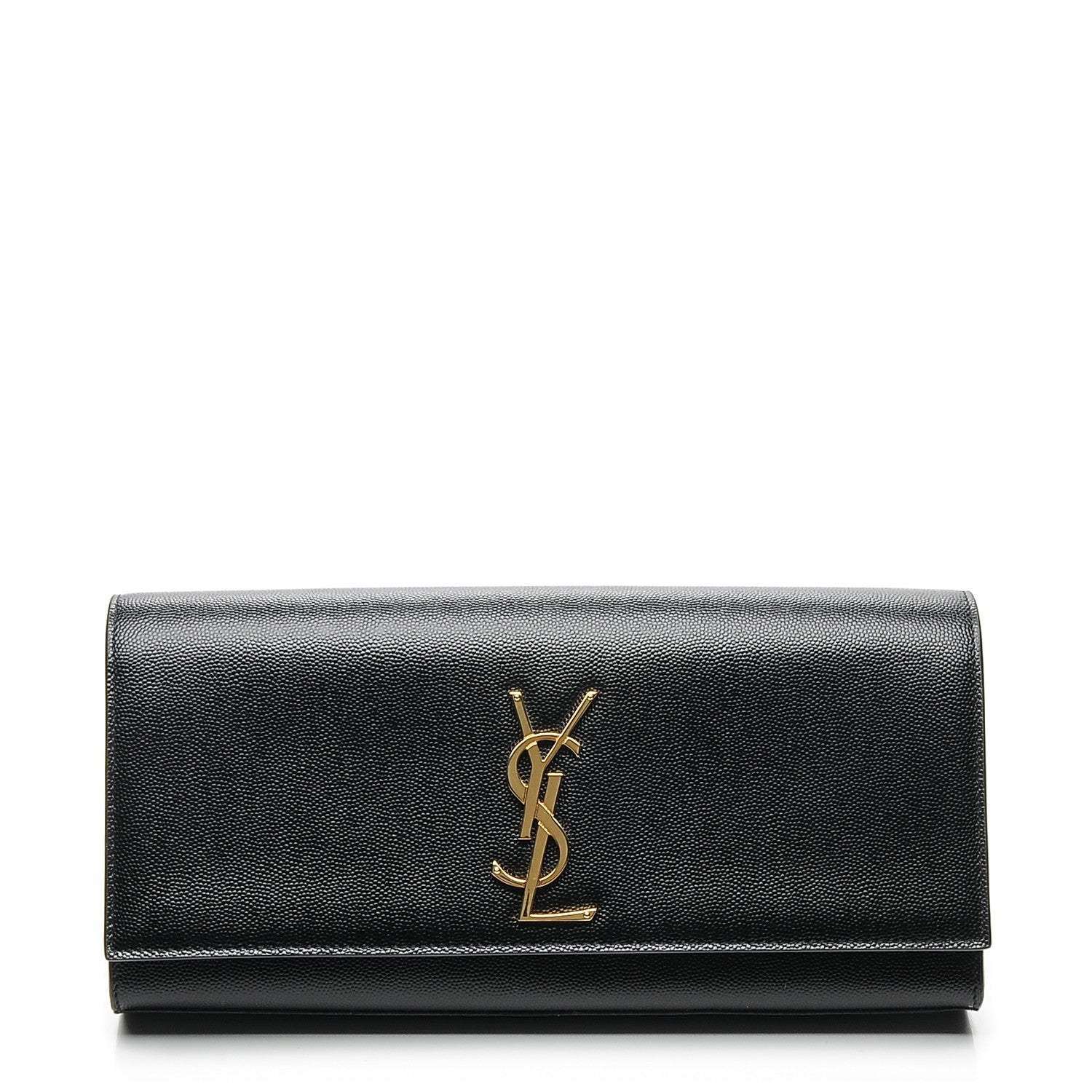 Saint Laurent Grain De Poudre Monogram Cassandre Clutch Black 1 of 6