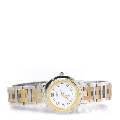 Hermes Stainless Steel 24mm Clipper Quartz Watch Gold 3 of 7