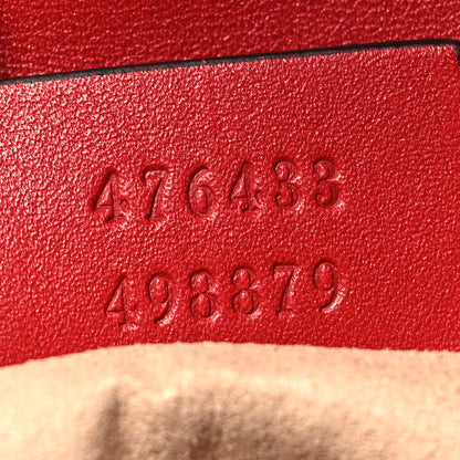 Gucci Calfskin Matelasse Super Mini GG Marmont Shoulder Bag Hibiscus Red 7 of 10