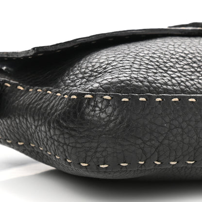 Fendi Calfskin Romano Selleria Baguette Black 5 of 13