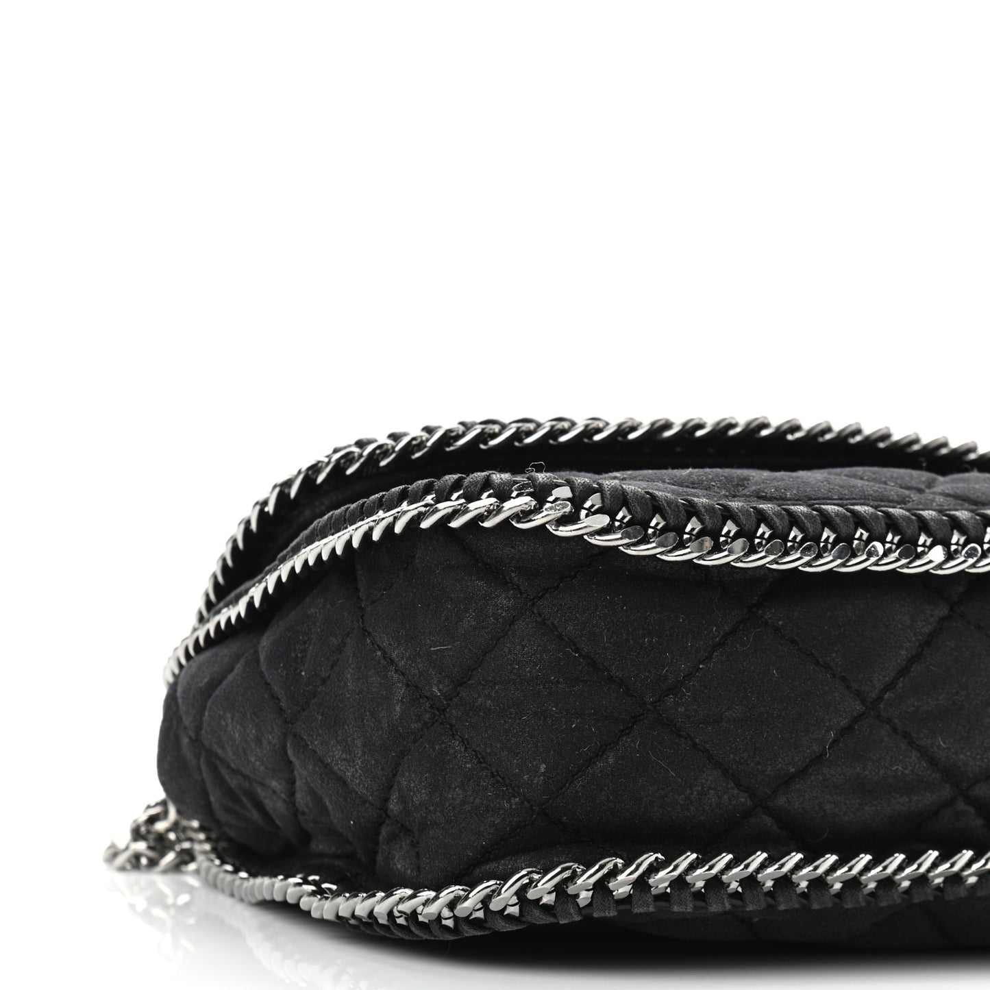 Shaggy Deer Quilted Falabella Shoulder Bag Black