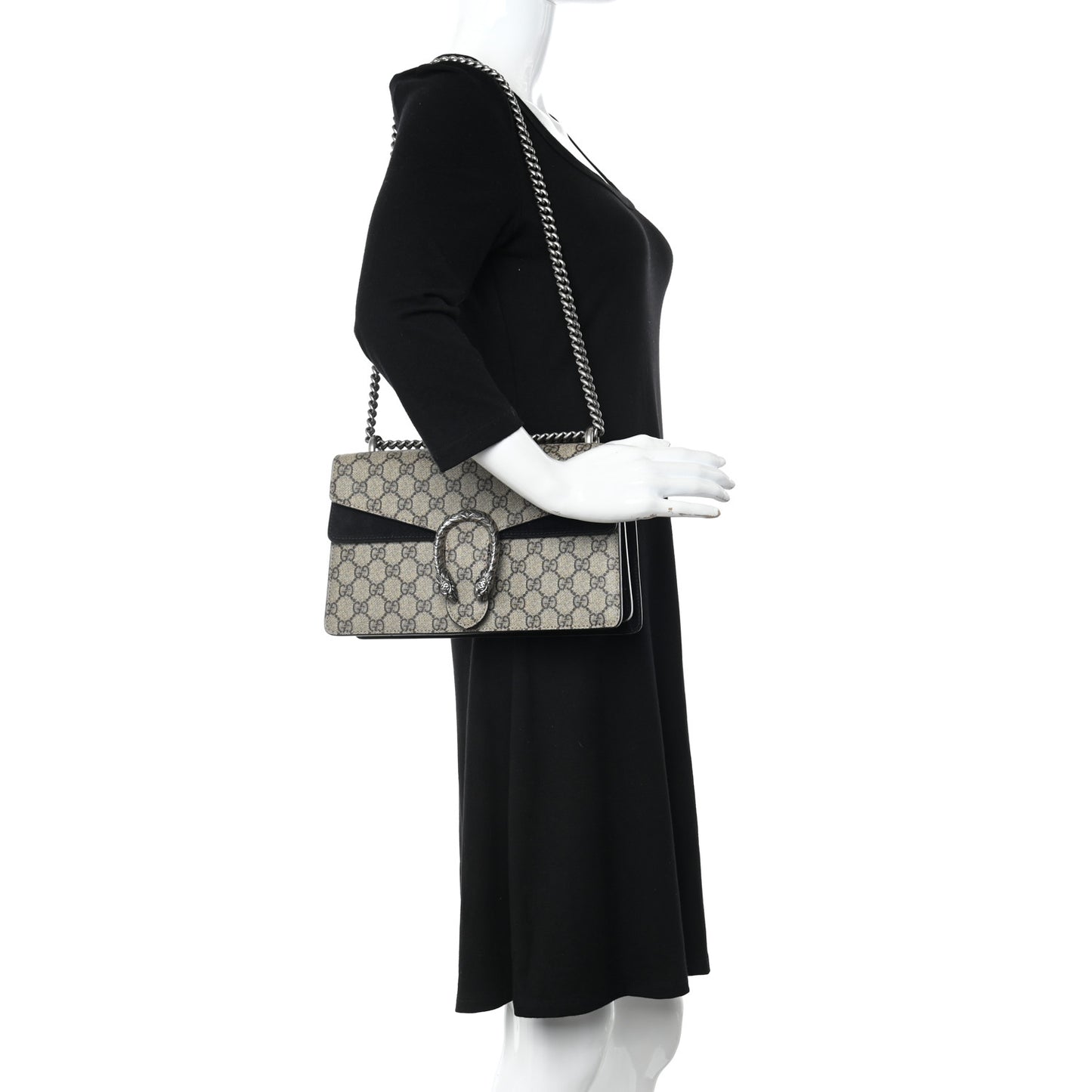 GG Supreme Monogram Small Dionysus Shoulder Bag Black