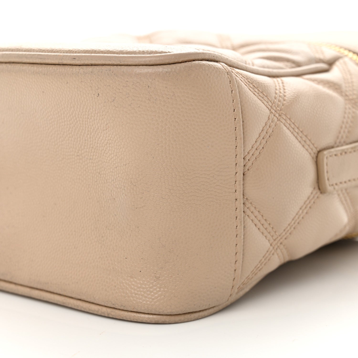 Saint Laurent Grain de Poudre Quilted 80's Vanity Bag Dark Beige 10 of 12