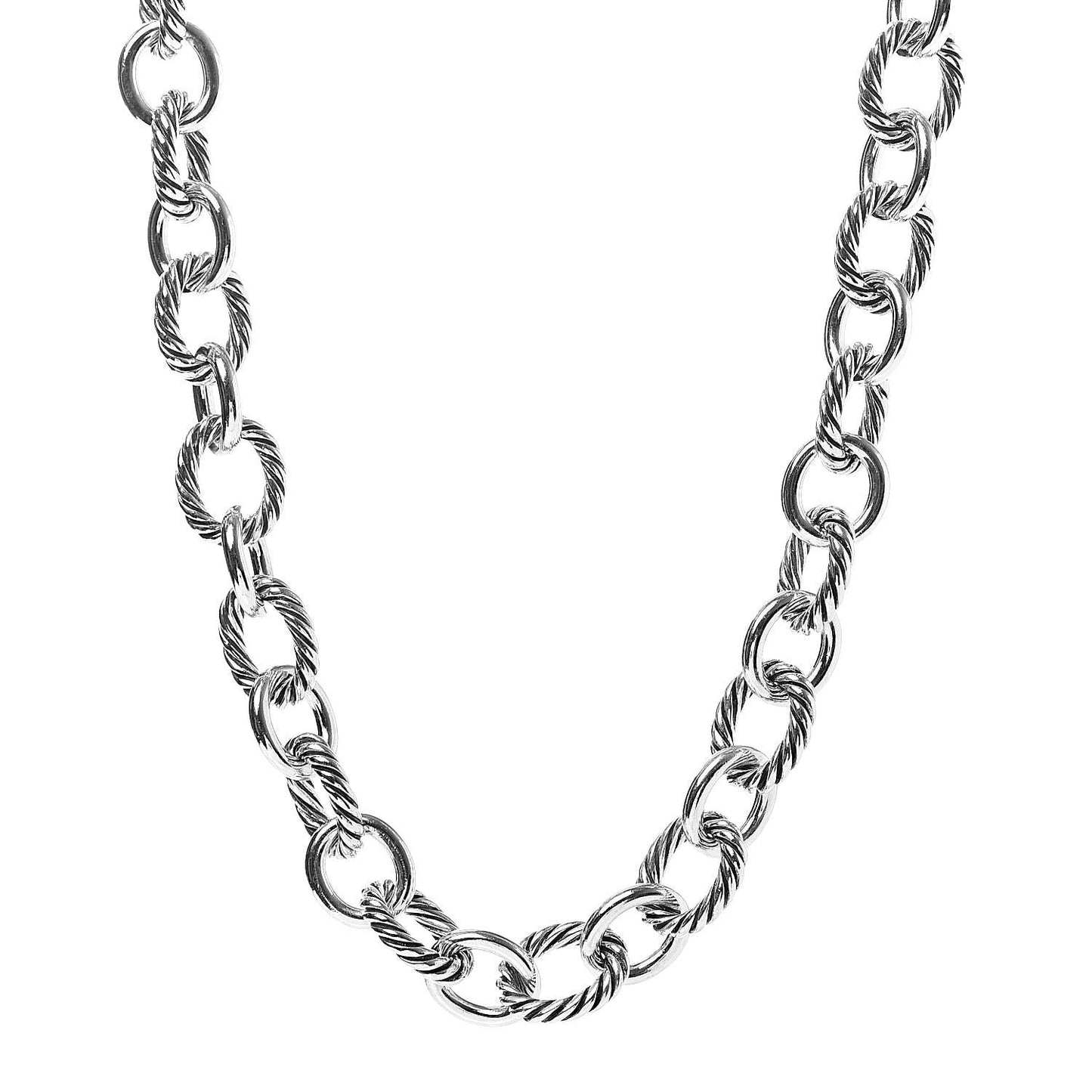 Sterling Silver 12mm Oval Link Necklace