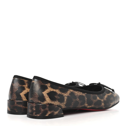 Christian Louboutin Calfskin Leopard Sweetie Jane Ballerina Flats 38.5 Multicolor 5 of 9