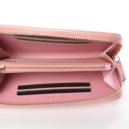 Chanel Iridescent Caviar Quilted Medium Zip Around Wallet Pink 5 of 9