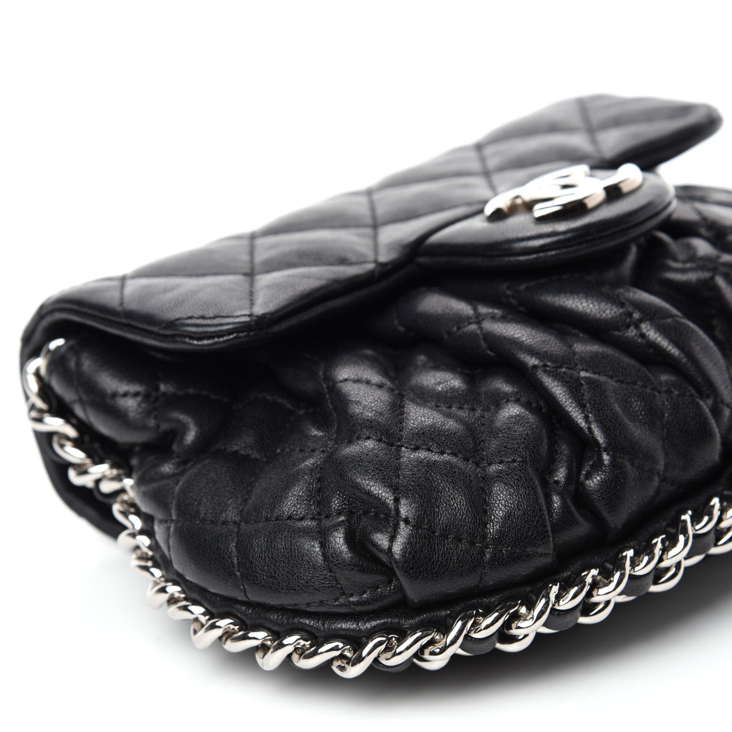 Chanel Washed Lambskin Mini Chain Around Messenger Black 6 of 11
