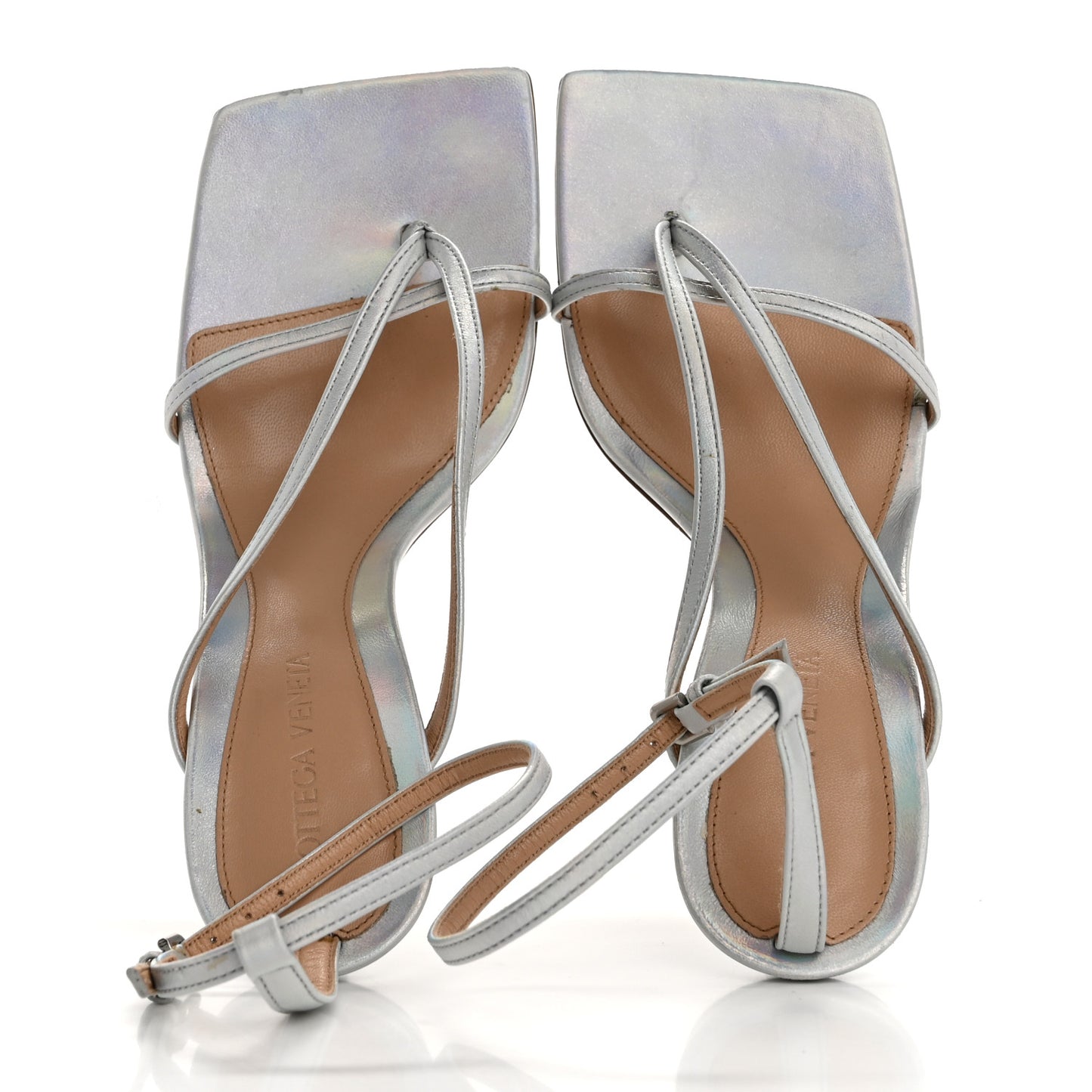 Laser Nappa Stretch Multi Strap 90mm Sandals 37 Moon Drop