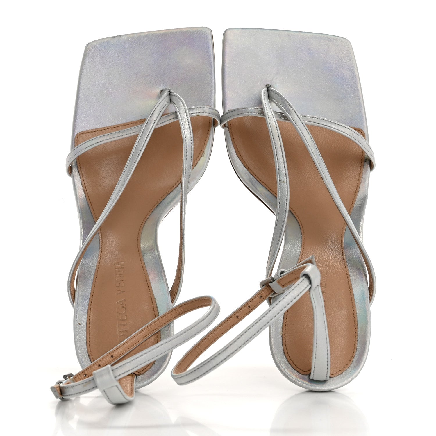 Bottega Veneta Laser Nappa Stretch Multi Strap 90mm Sandals 37 Moon Drop 8 of 11