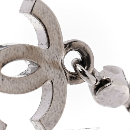 Chanel Crystal CC Heart Drop Earrings Silver 5 of 6