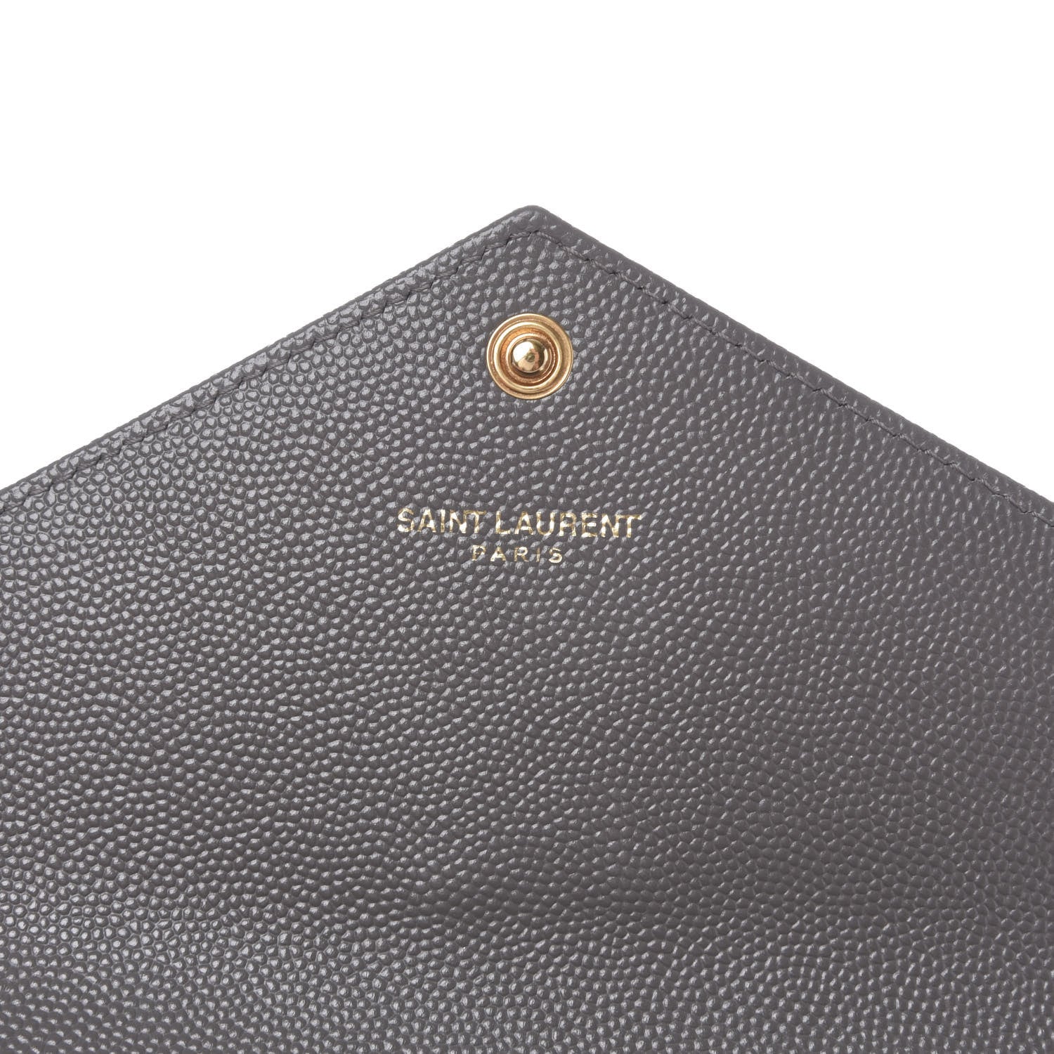 Saint Laurent Grain De Poudre Matelasse Chevron Monogram Flap Wallet Fog 6 of 9