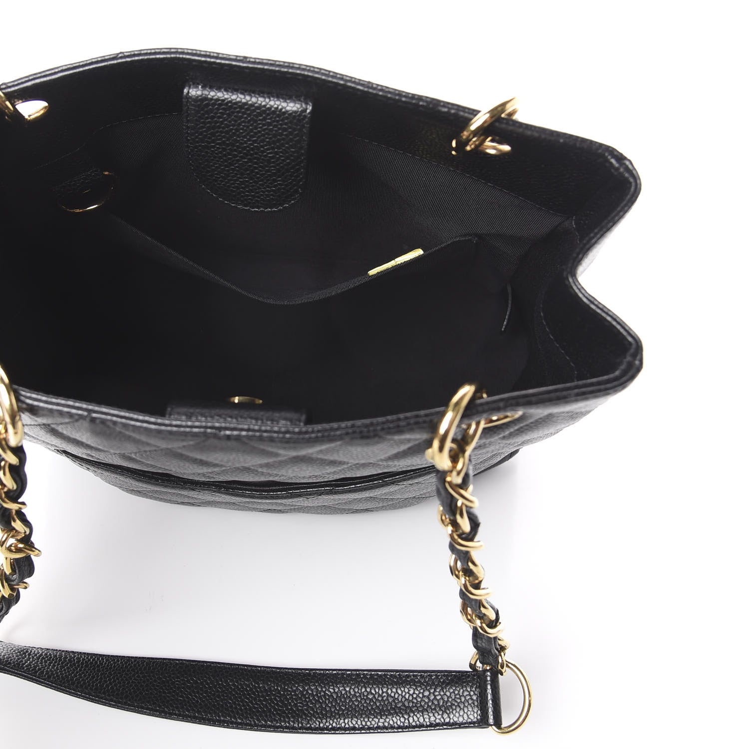 Chanel Caviar Quilted Petit Shopping Tote PST Black 4 of 9