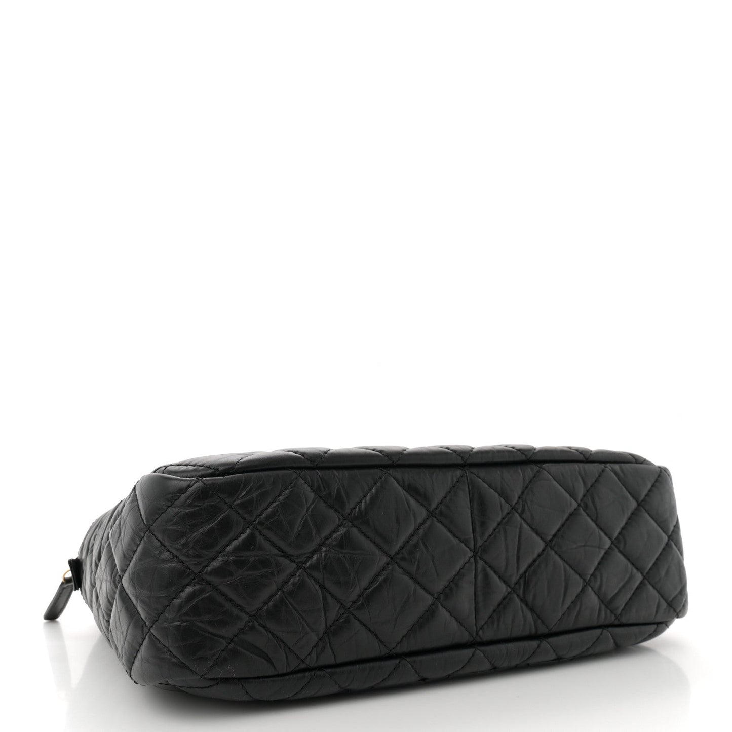 Aged Calfskin Quilted Large Reissue Camera Case Black