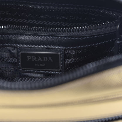 Prada Metallic Saffiano Wristlet Crossbody Platino 6 of 10