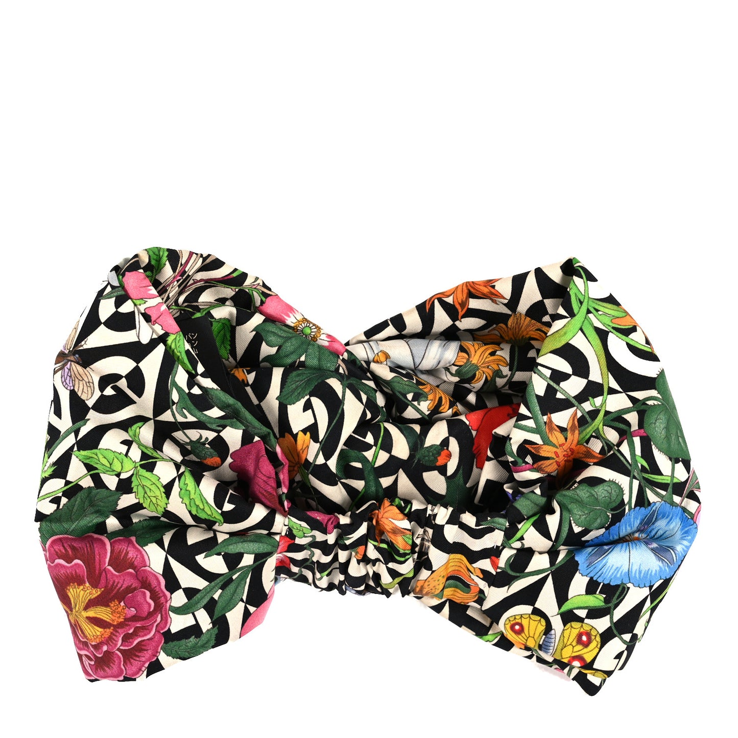 Silk G Rhombus Flora Print Headband M Multicolor
