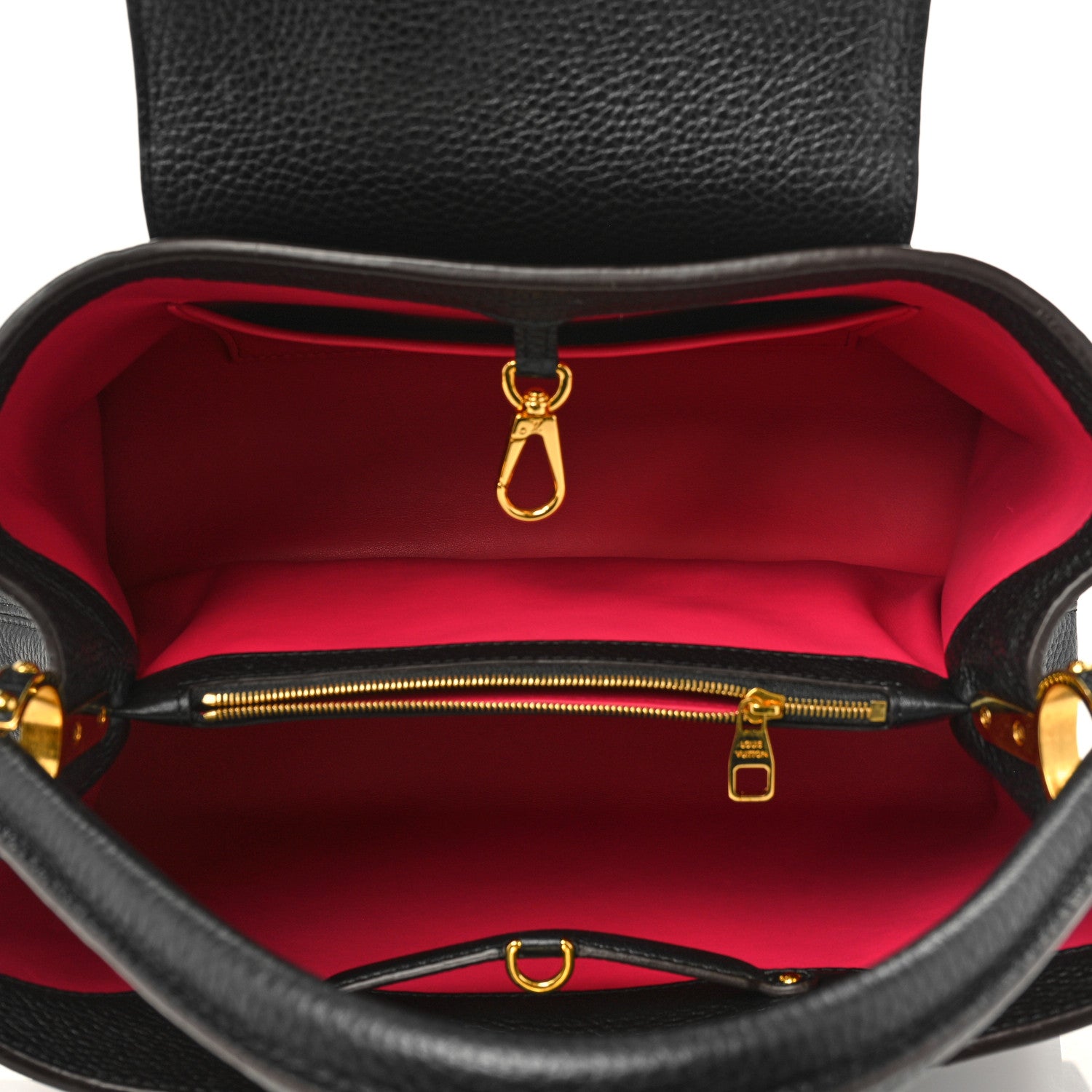 Louis Vuitton Taurillon Capucines MM Black Fuchsia 5 of 10