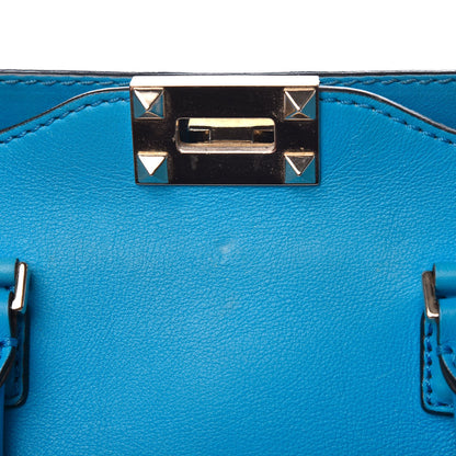 Valentino Garavani Vitello Mini Rockstud Double Handle Tote Blue Fluo 12 of 15