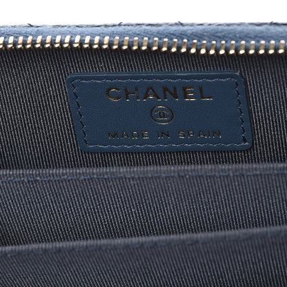 Chanel Caviar Quilted Zip Coin Purse Dark Blue 6 of 7