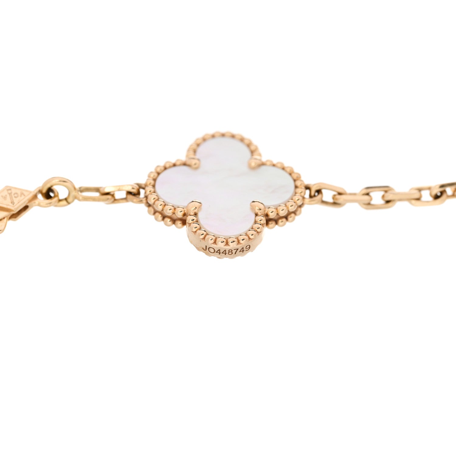 Van Cleef & Arpels 18K Yellow Gold Mother of Pearl 5 Motifs Vintage Alhambra Bracelet 4 of 5