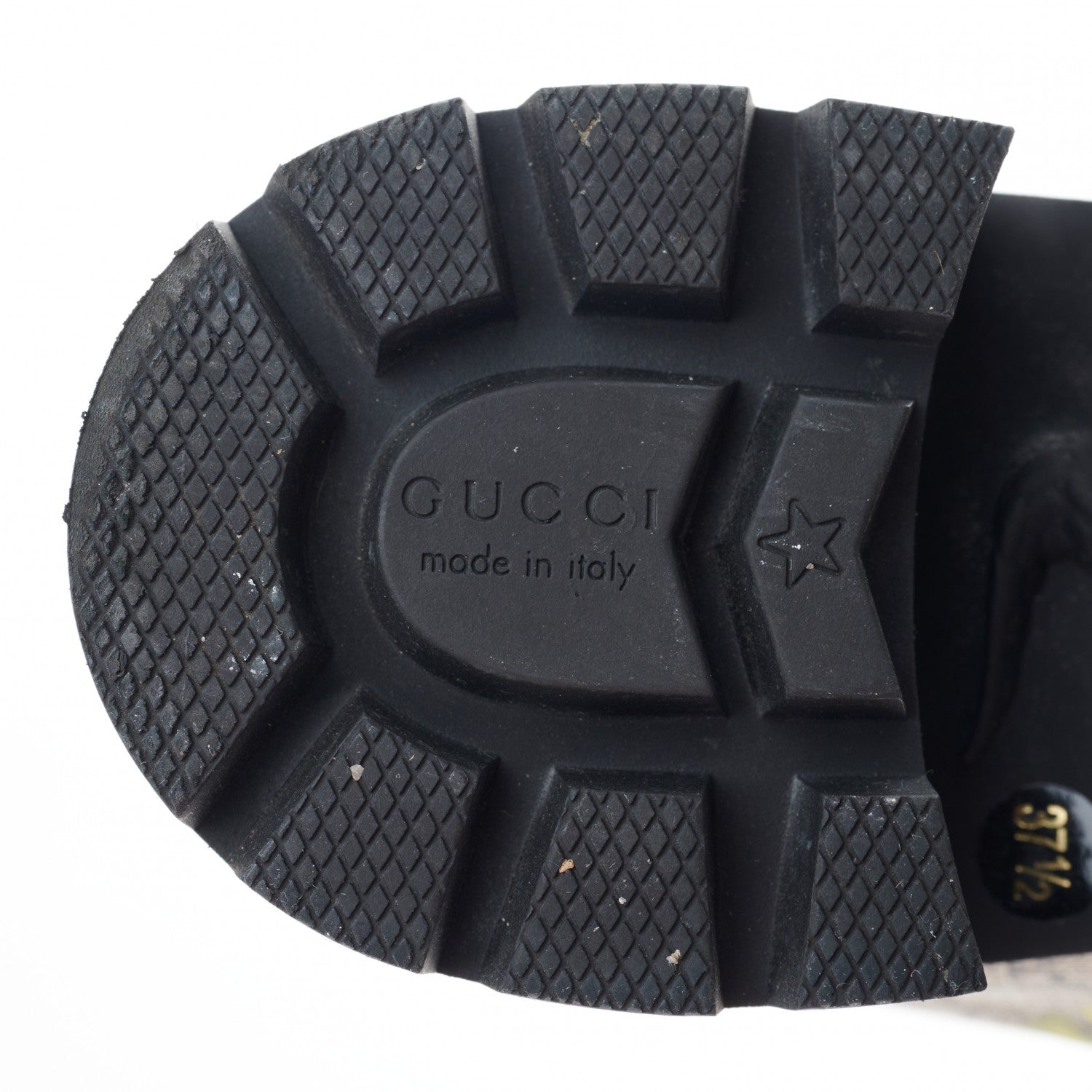 Gucci GG Supreme Monogram Flora Lace Up Combat Ankle Boots 37.5 Beige Multicolor Red 6 of 8