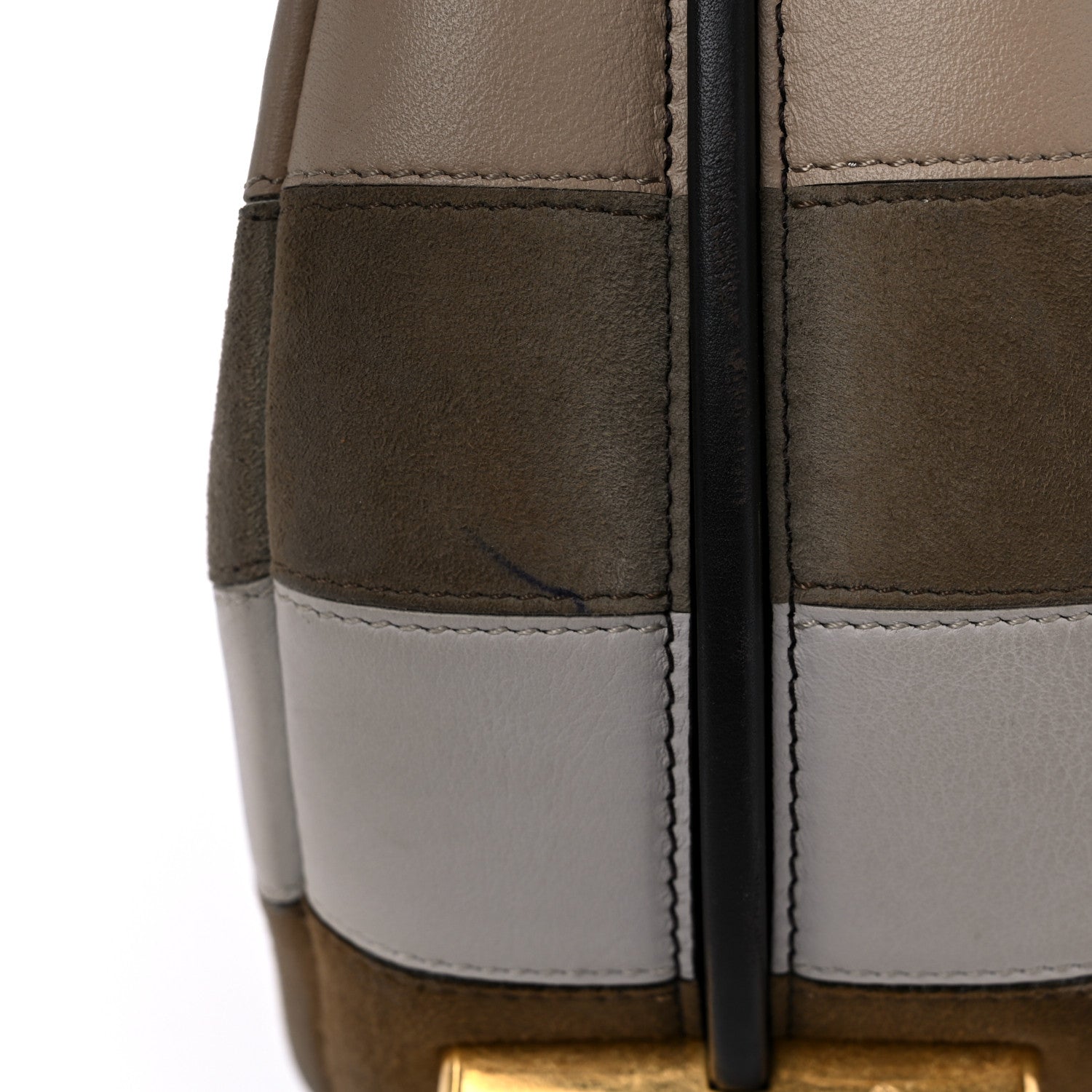 Fendi Vitello Seta Goatskin Suede Rainbow Inlay Small Fendigraphy Hobo Bag Grigio Multicolor Ebano 15 of 15