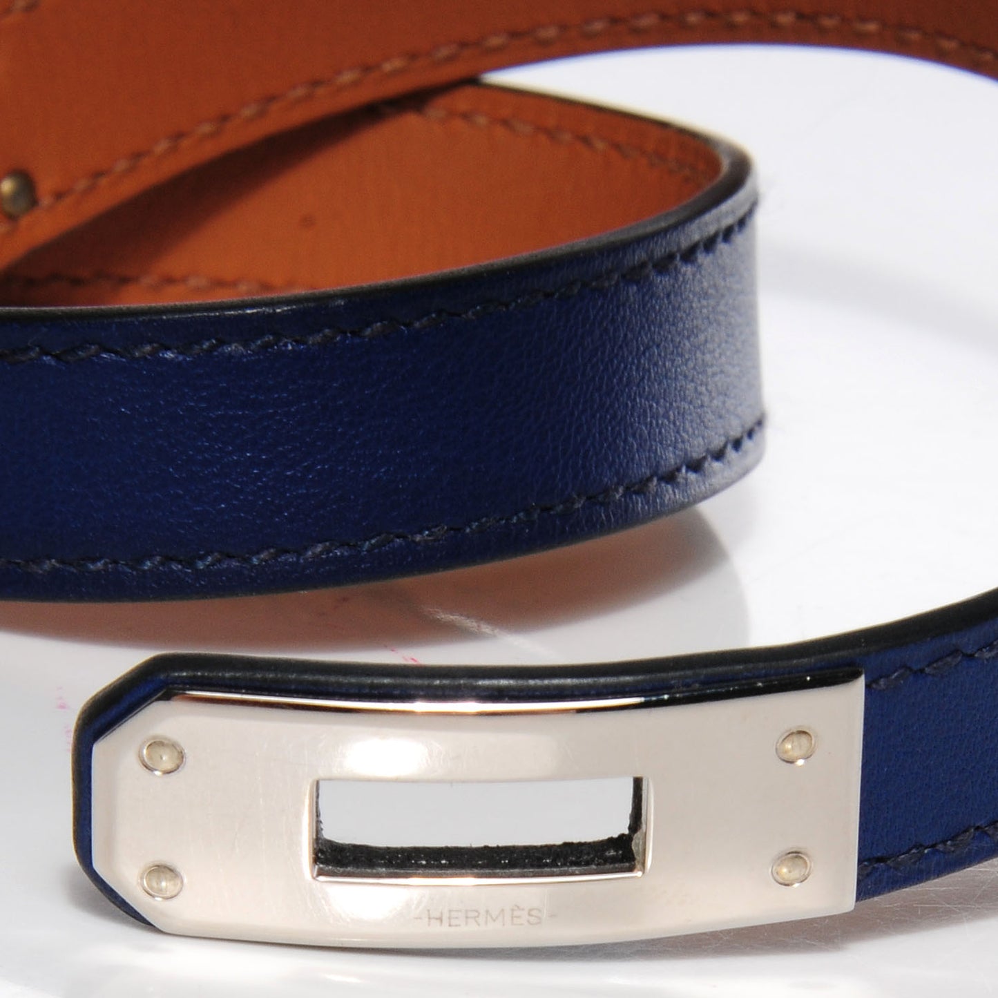 Swift Kelly Double Tour Bracelet Small Bleu Saphir
