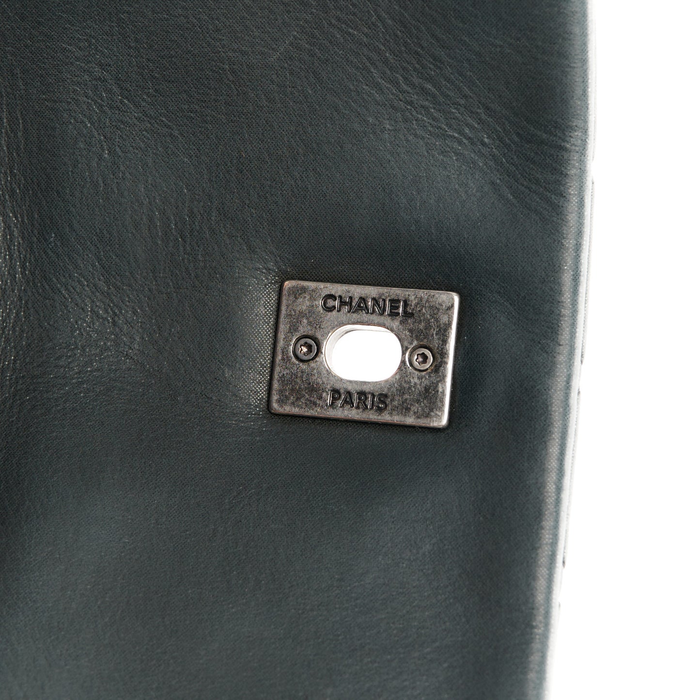 Iridescent Calfskin Small New Bubble Quilt Flap Anthracite