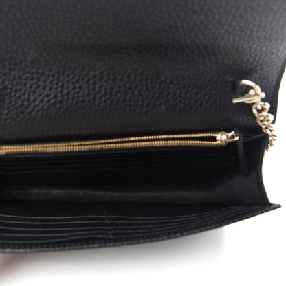 Gucci Dollar Calfskin Interlocking G Chain Wallet Black 5 of 9