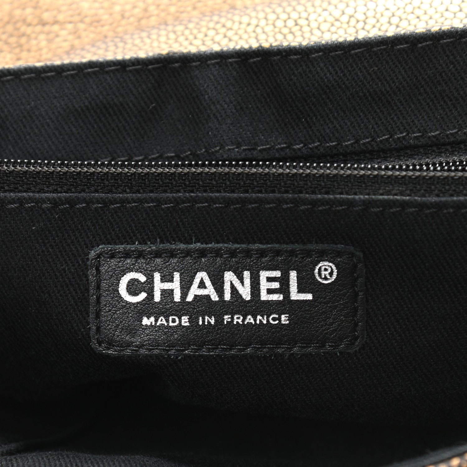Chanel Metallic Caviar Half Moon Large Flap Bronze 6 of 10