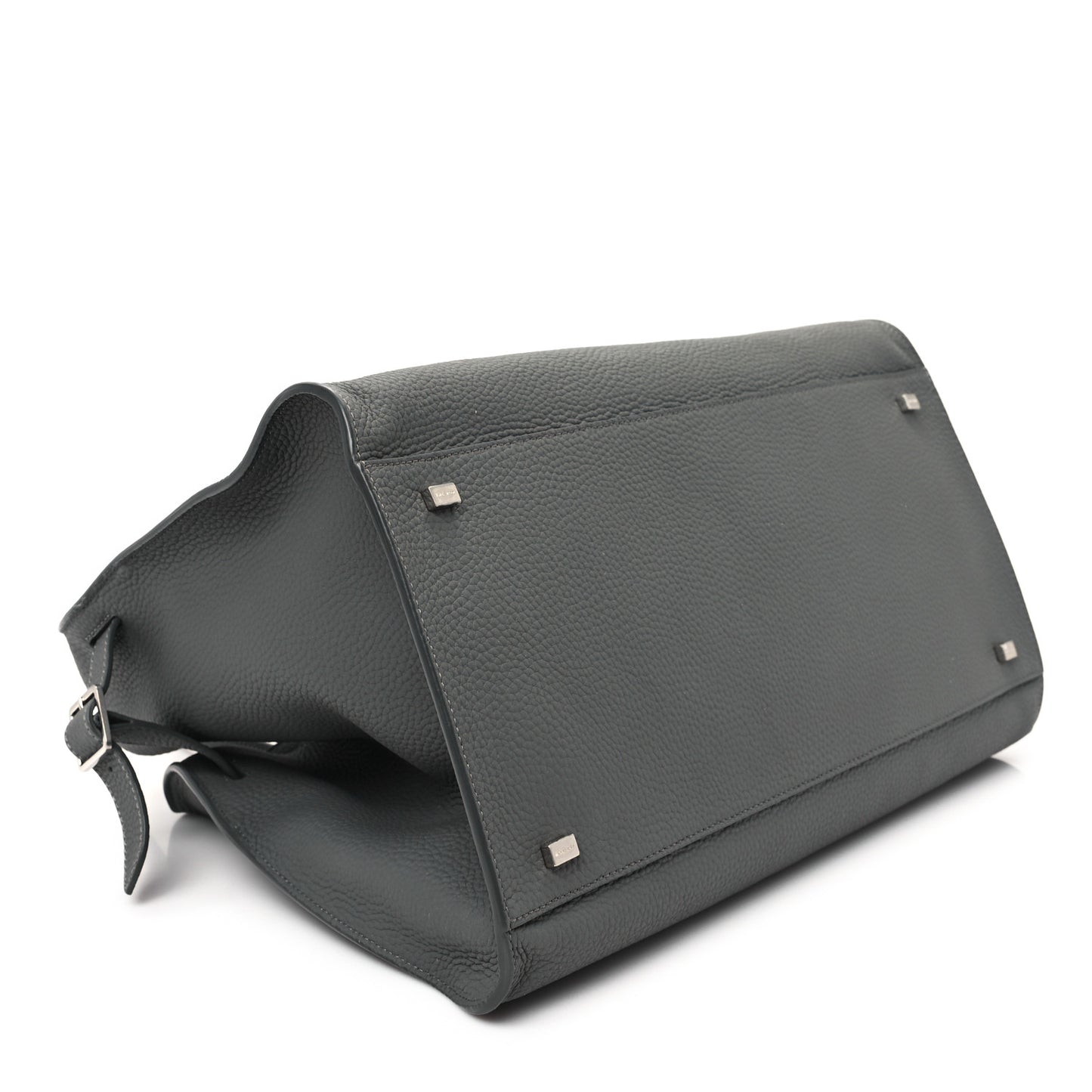 Matte Grained Calfskin Soft Margaux 15 Grey