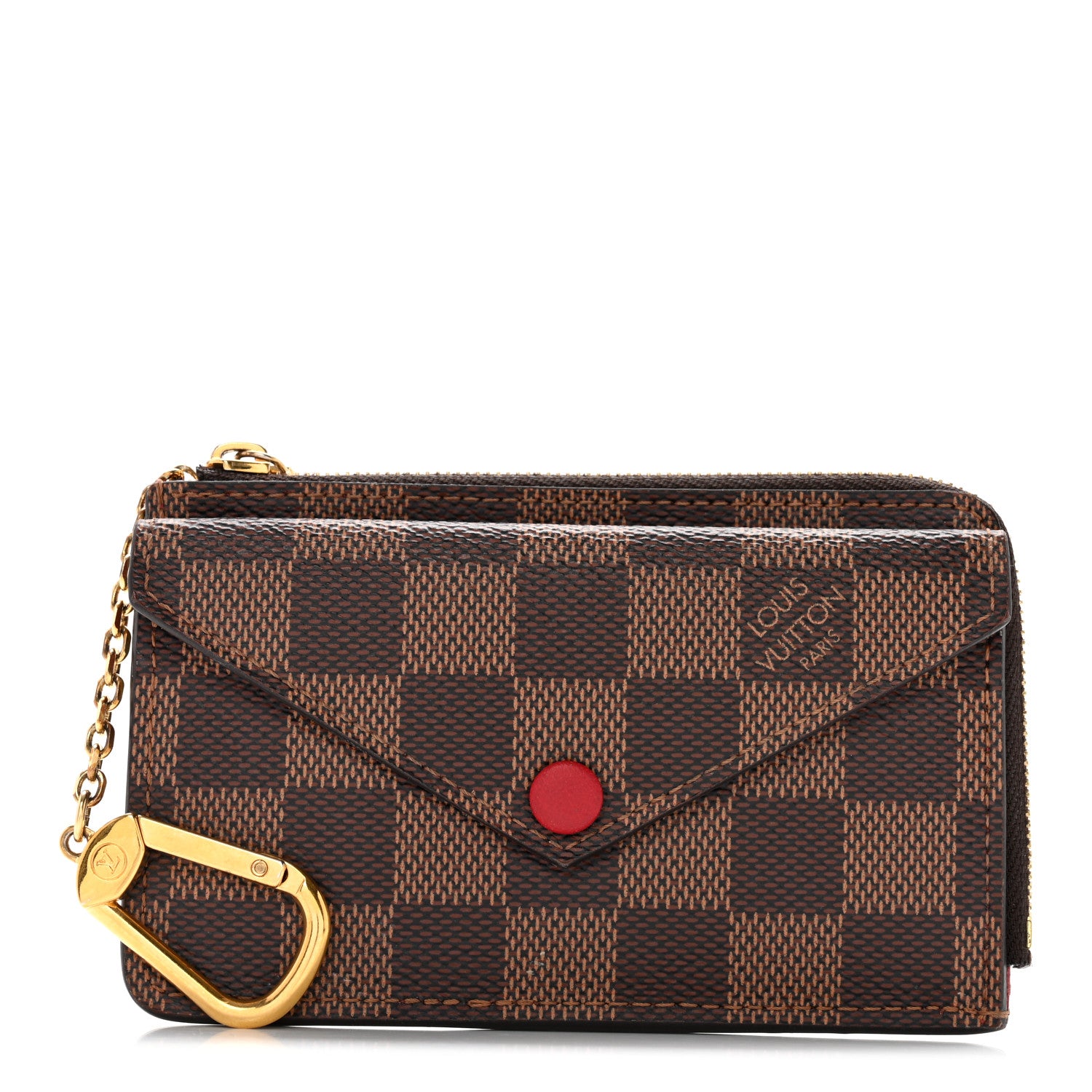Louis Vuitton Damier Ebene Recto Verso Card Holder Red 1 of 14