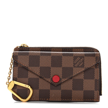 Louis Vuitton Damier Ebene Recto Verso Card Holder Red 1 of 14