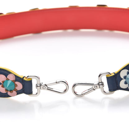 Fendi Vitello Dolce Flowerland Studded Strap You Blue Corallo Multicolor 3 of 4