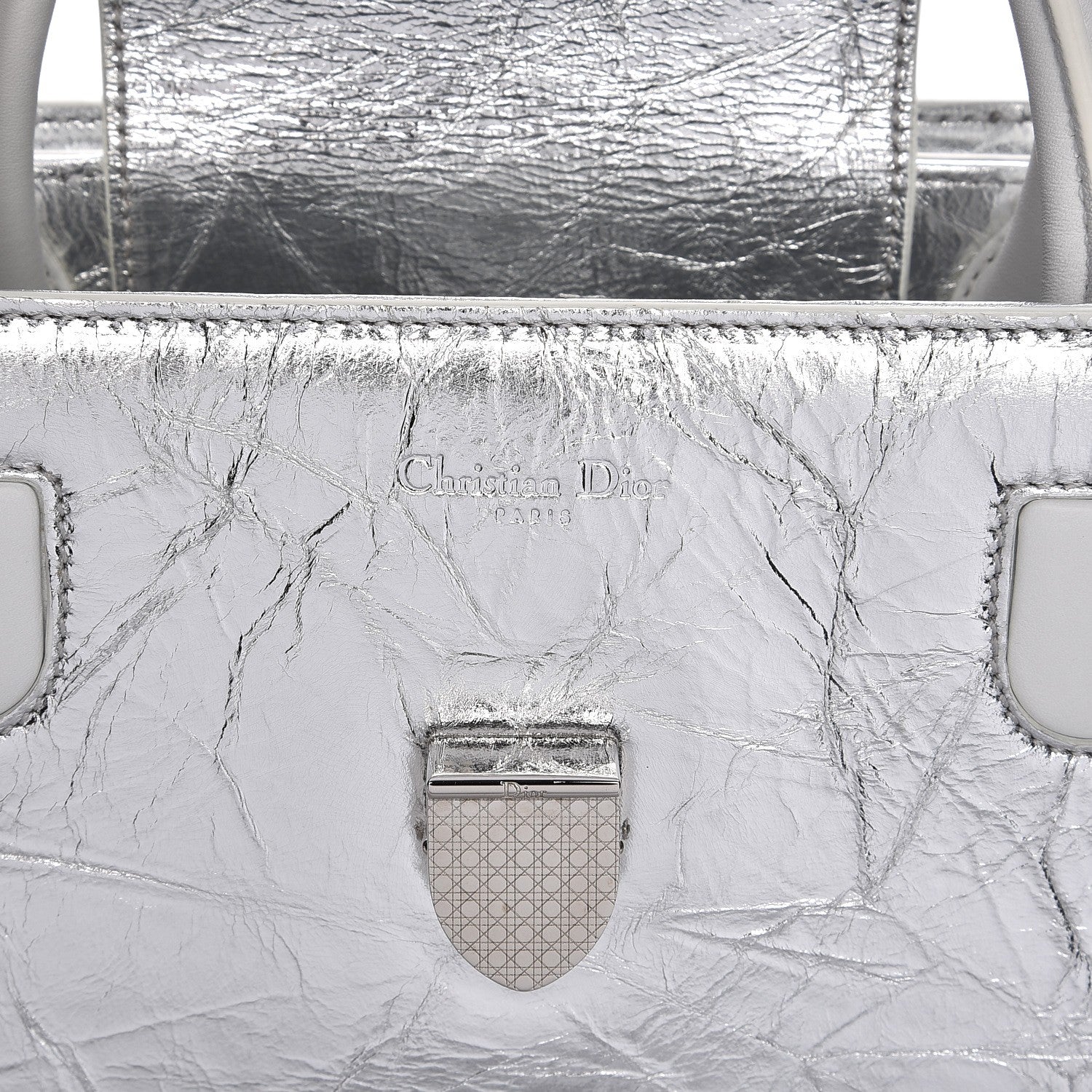 Christian Dior Metallic Calfskin Large Diorever Flap Silver 7 of 8