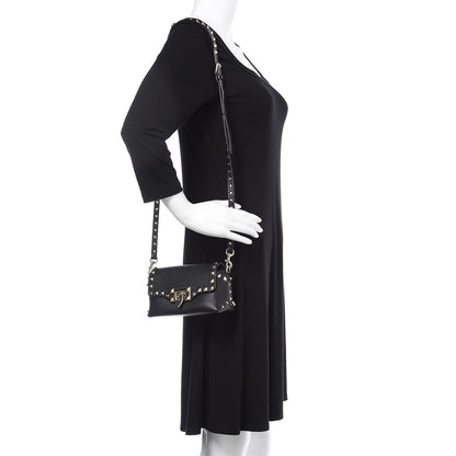 Valentino Garavani Pebbled Calfskin Mini Rockstud Crossbody Bag Black 2 of 9