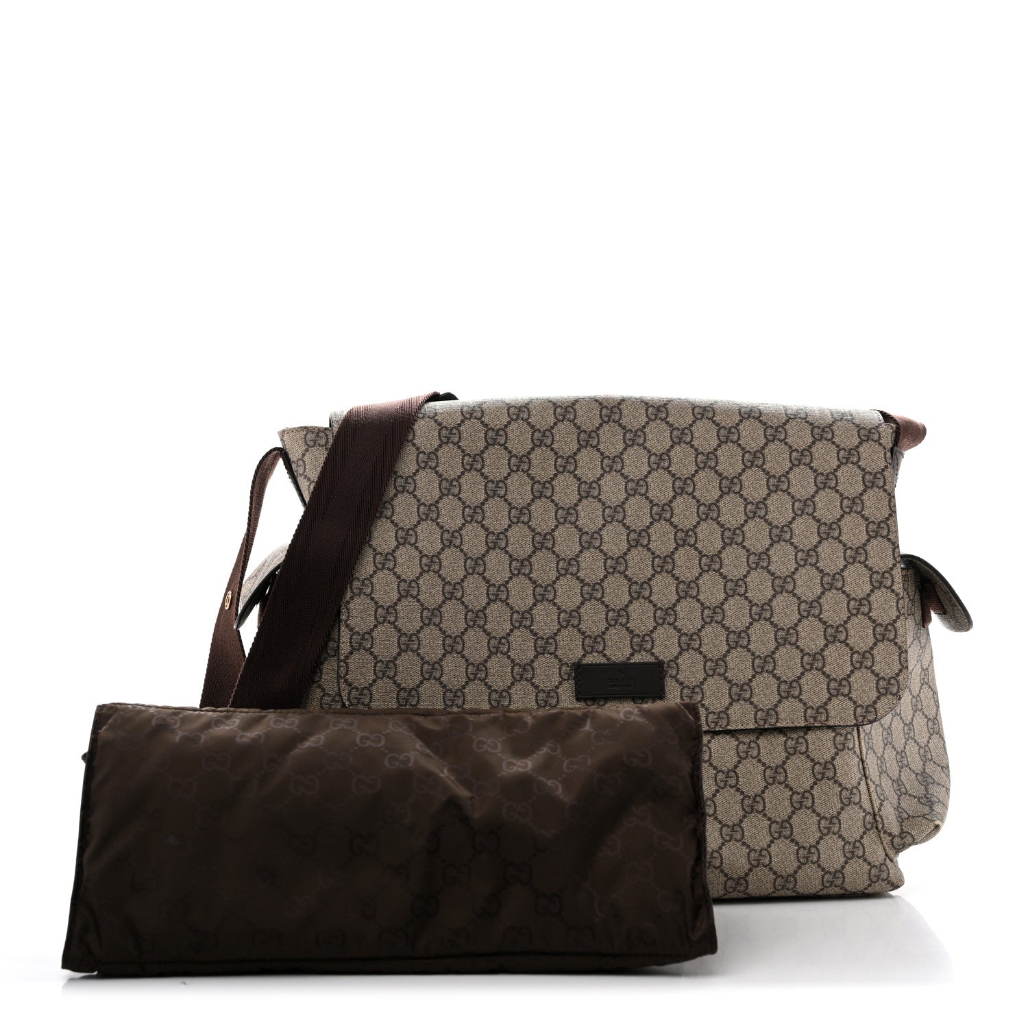 Gucci GG Plus Monogram Messenger Diaper Bag Dark Brown 2 of 13