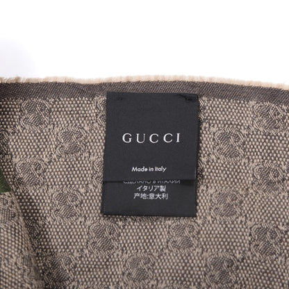 Gucci Wool Silk Jacquard Knit Monogram Web Scarf Brown 4 of 6