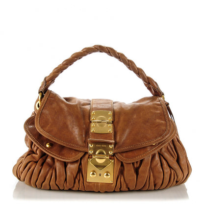 Miu Miu Nappa Matelasse Coffer Hobo Cammello 1 of 7