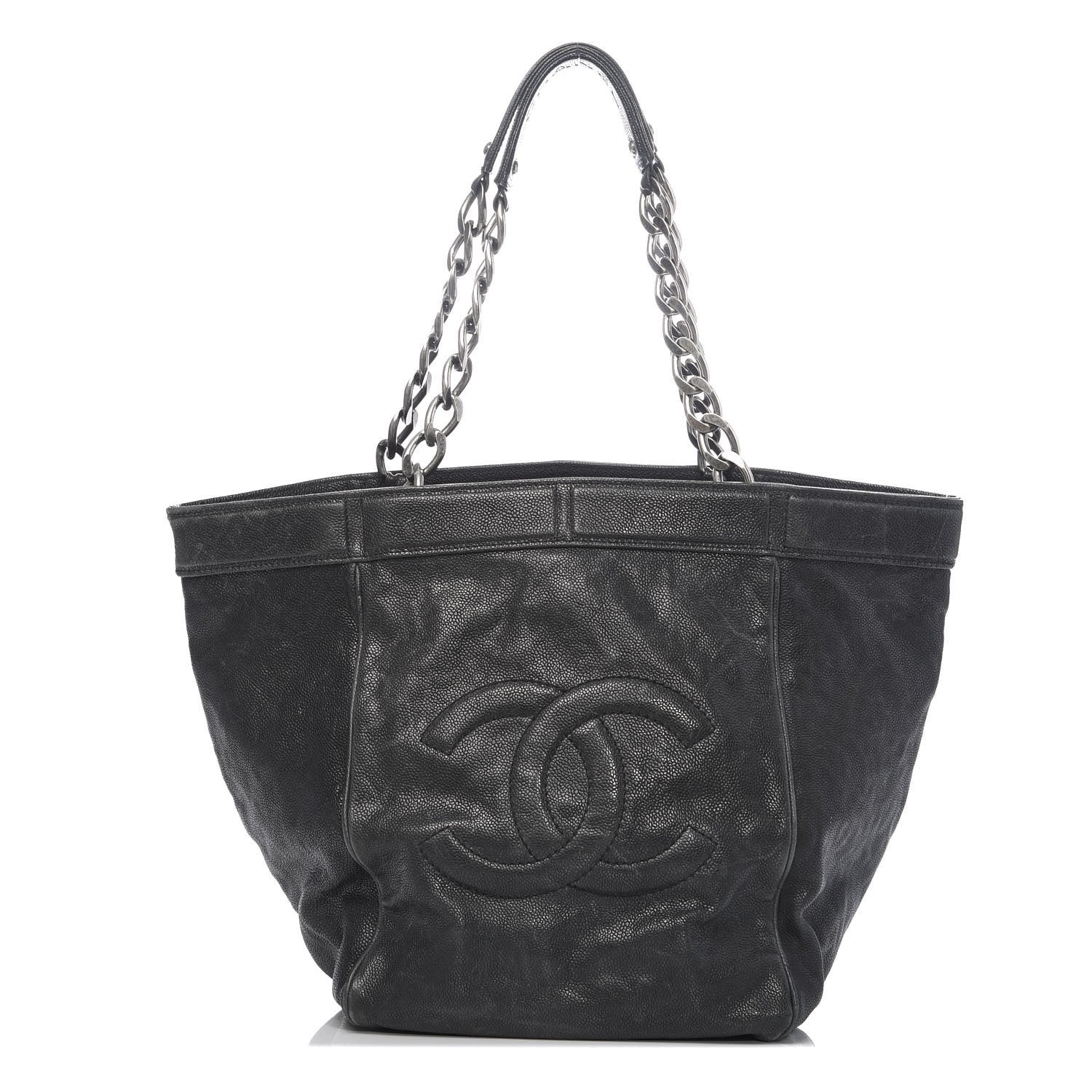 Chanel Distressed Caviar Outdoor Ligne Tote Black 1 of 12