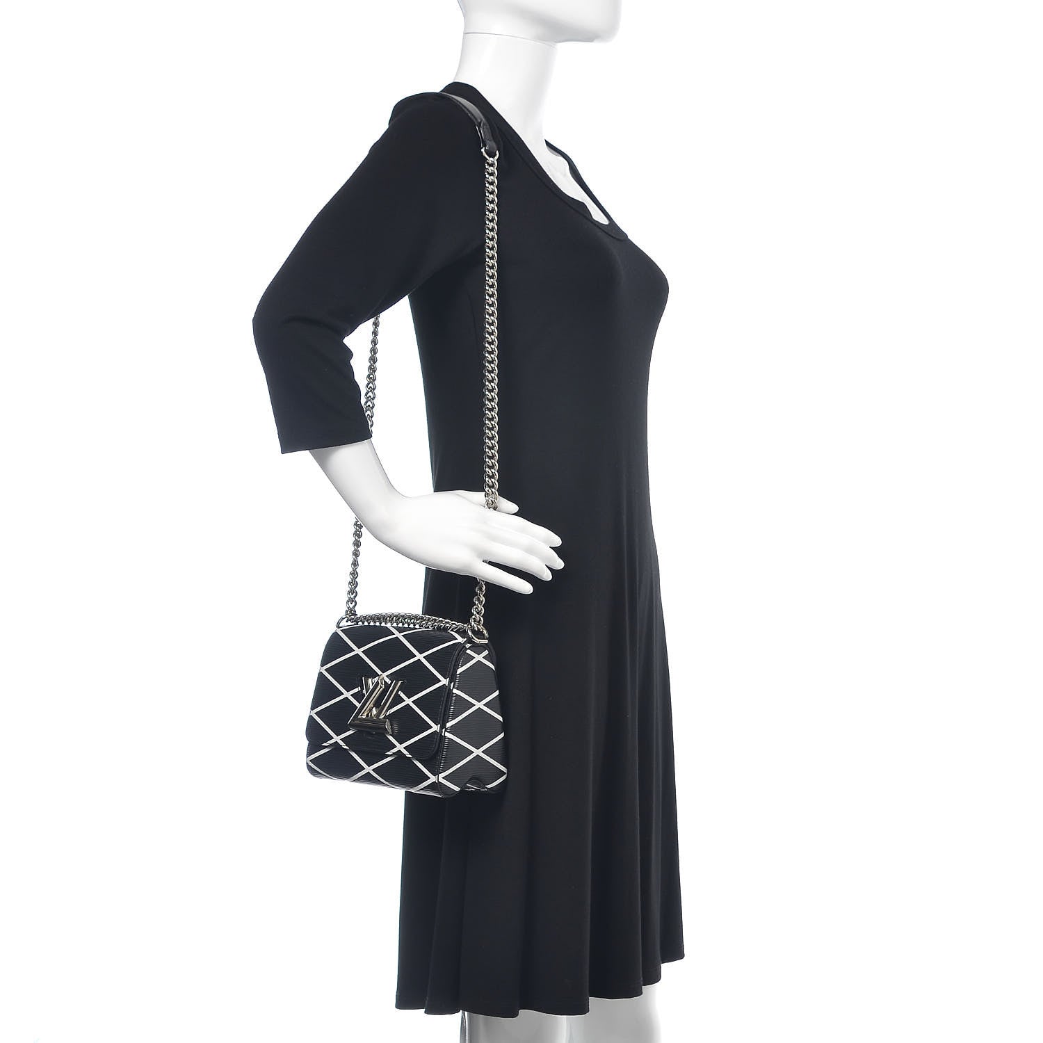 Louis Vuitton Epi Malletage Twist Shoulder Bag PM Black 2 of 9