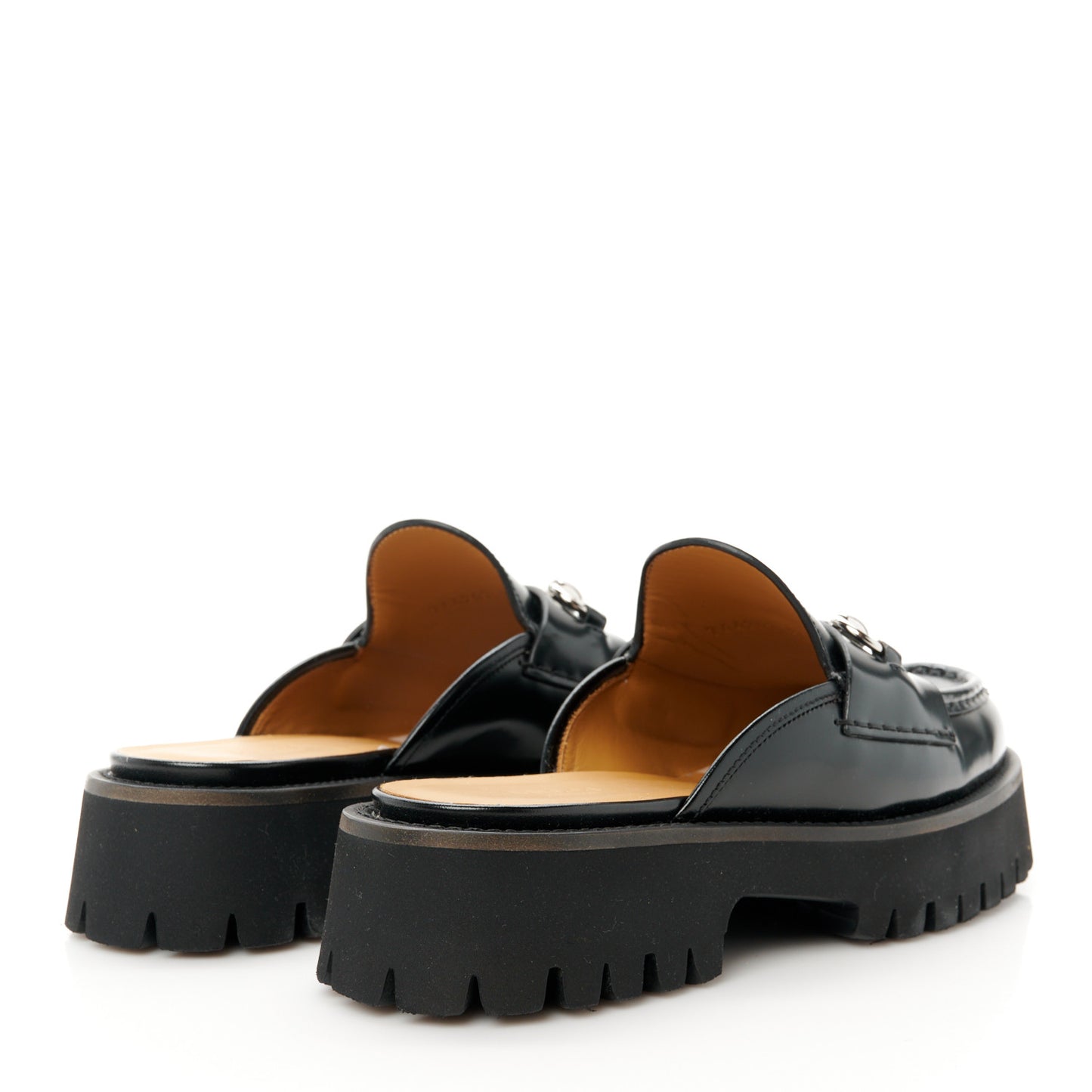 Magnum Calfskin Womens Horsebit Platform Mules 38 Black