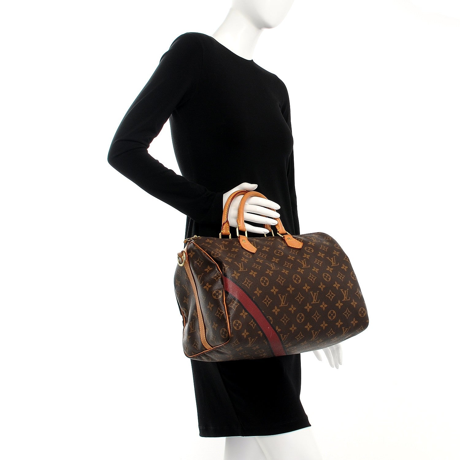Louis Vuitton Monogram My LV Heritage Speedy Bandouliere 35 Bordeaux Black 3 of 17