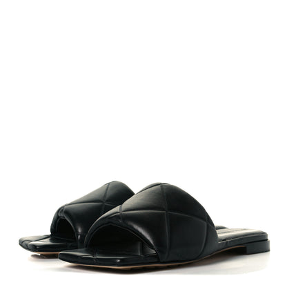Bottega Veneta Nappa Quilted Rubber Lido Flat Sandals 37 Black 2 of 7