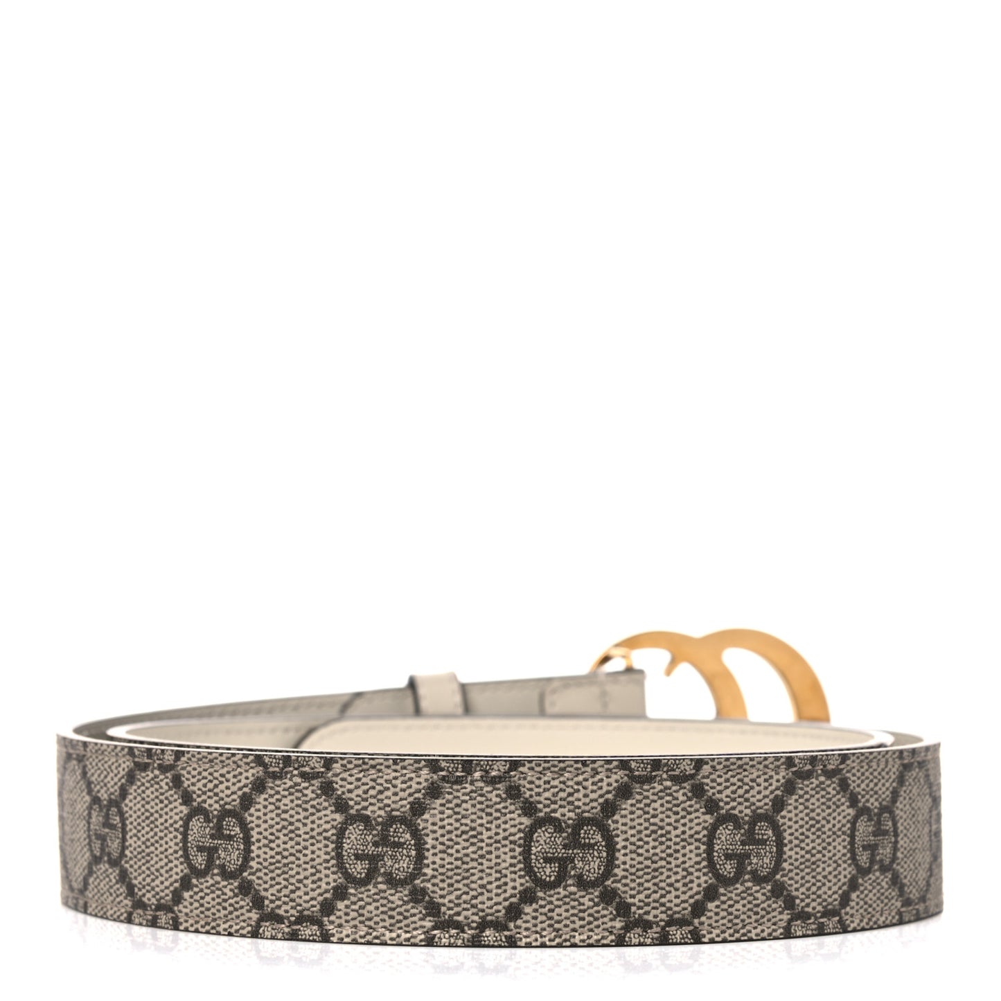 GG Supreme Monogram Matte Plutone Calfskin Double G 30mm Belt 90 36 Beige Ebony Mystic White
