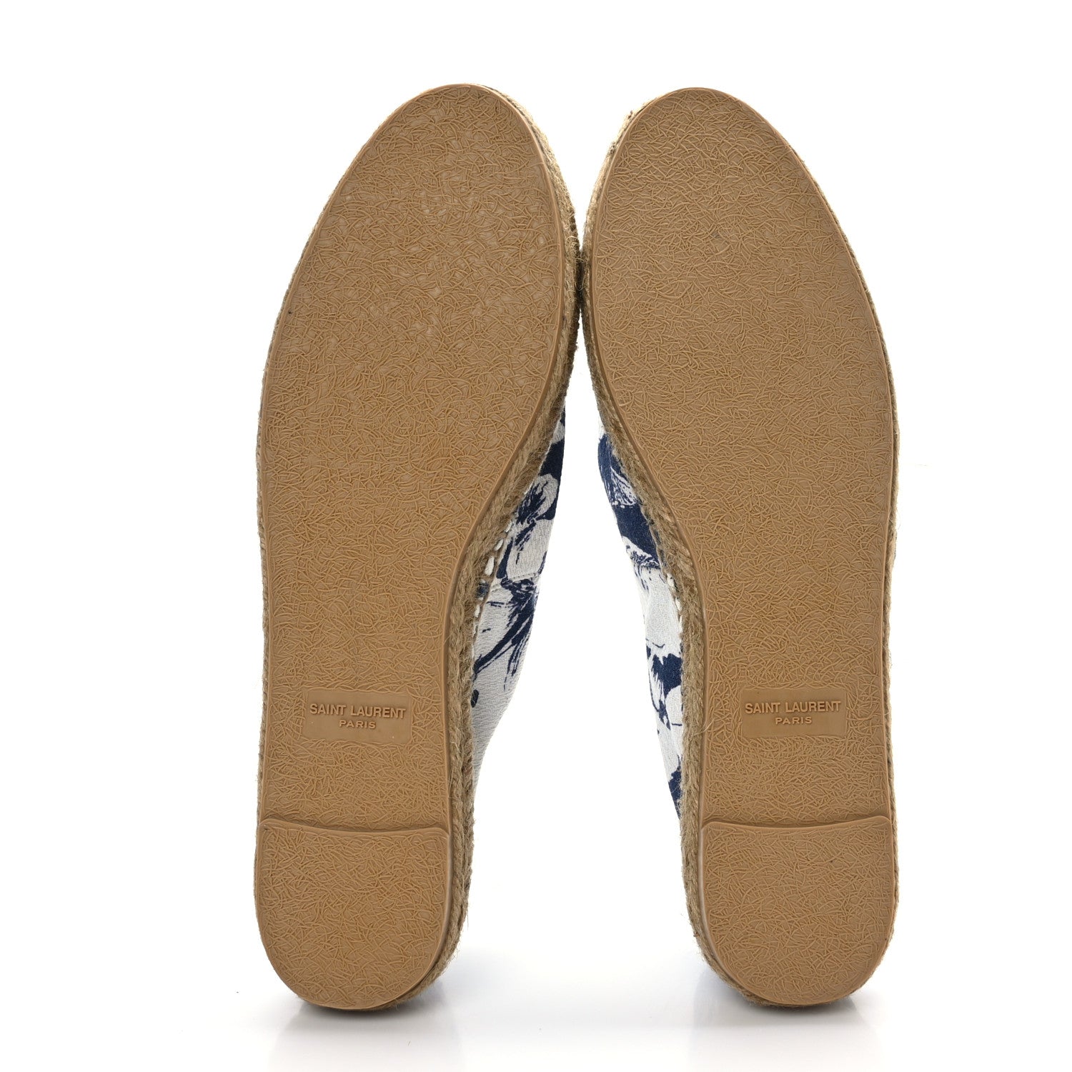 Saint Laurent Hawaiian Print Canvas Espadrilles 39 Bianco Blue Black 5 of 7
