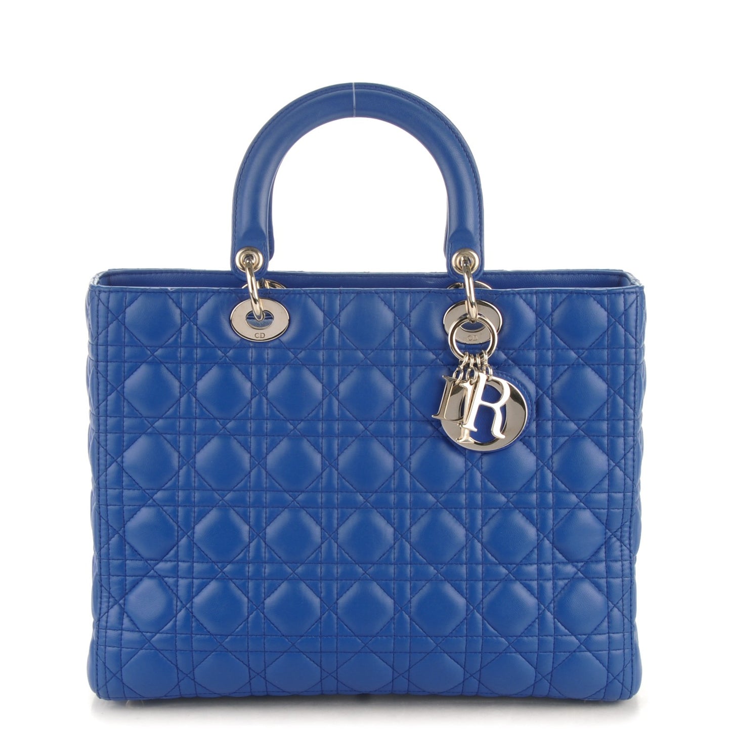 Lambskin Cannage Large Lady Dior Royal Blue