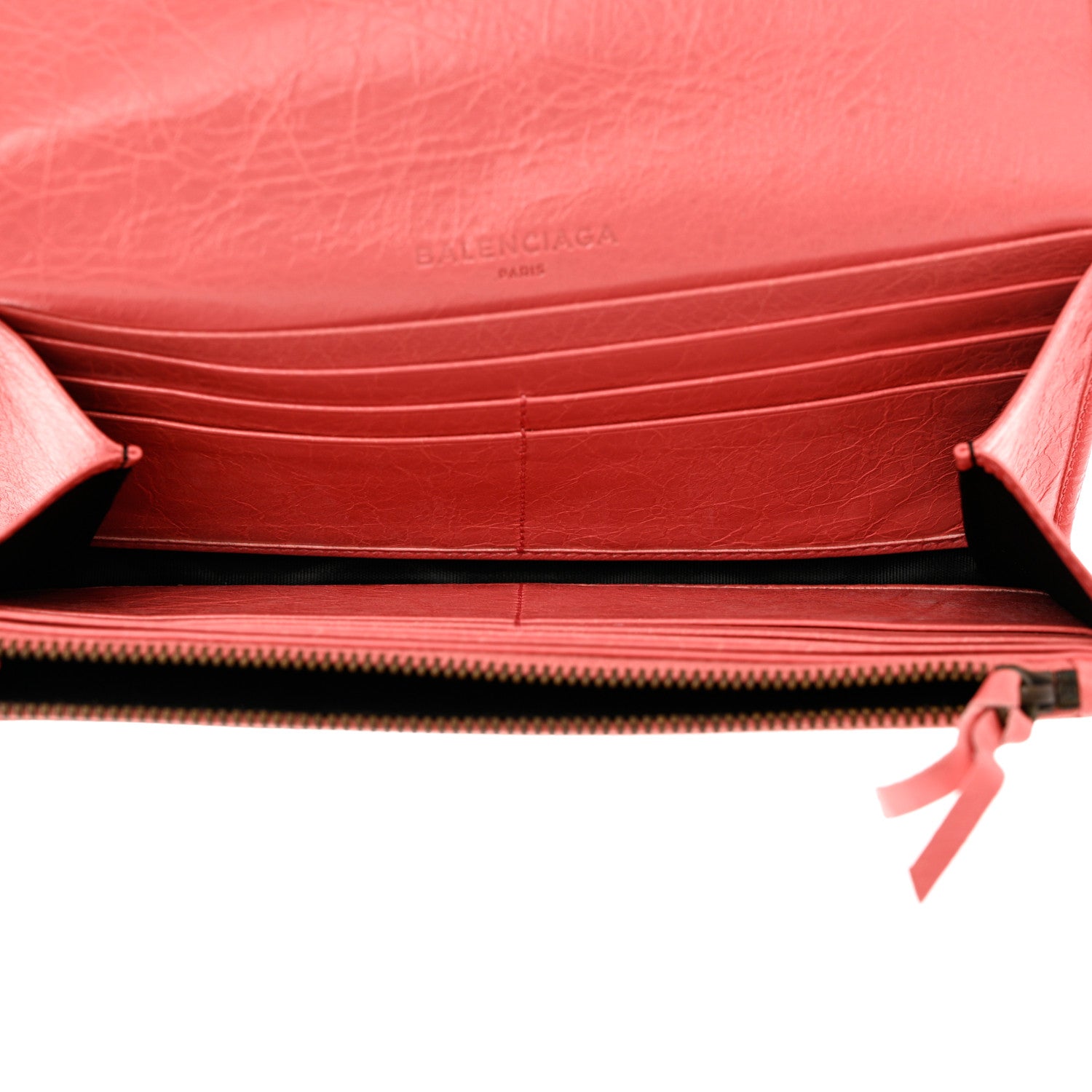 Balenciaga Agneau Classic Hardware Continental Zip Around Wallet Rose Jaipur 5 of 8